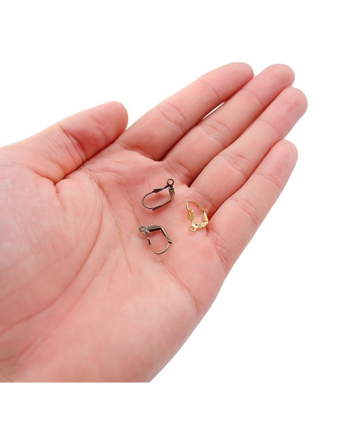 Küpe Klipsi - Antik Sarı - 2x1 cm - 5 Çift