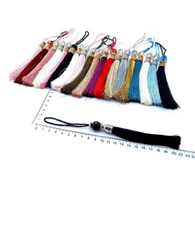 100 Adet - Boncuklu Püskül Koyu Kırmızı - 10 cm - A