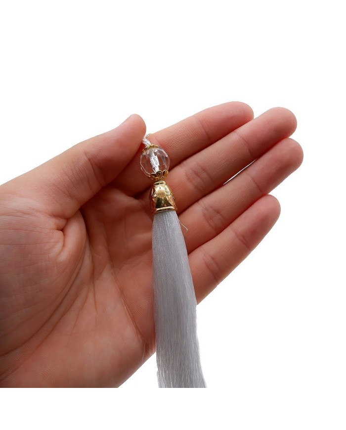 100 ADET - BONCUKLU PÜSKÜL BEYAZ - 10 CM - A