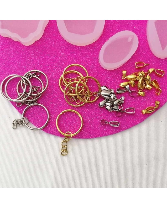 Reçine Epoksi Seti - Anahtarlık Kalıpları (375ml reçine) - E13.E1.E15.A20.A11