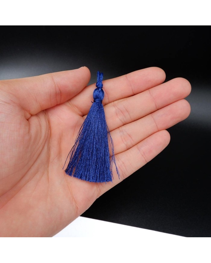 10 ADET -İPEK PÜSKÜL 7-8 CM - SAKS MAVİ
