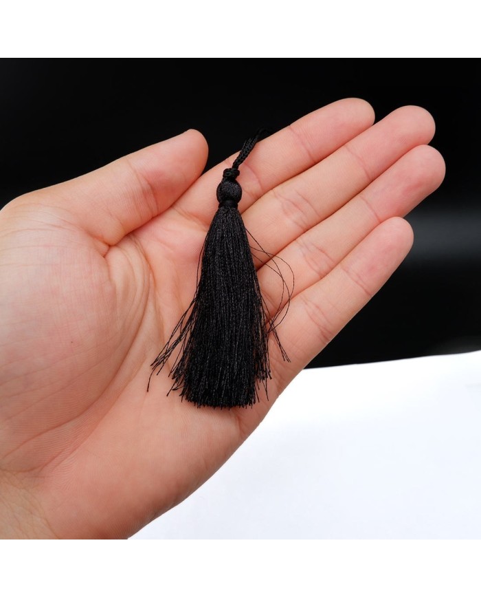 10 ADET - İPEK PÜSKÜL 7-8 CM - SİYAH