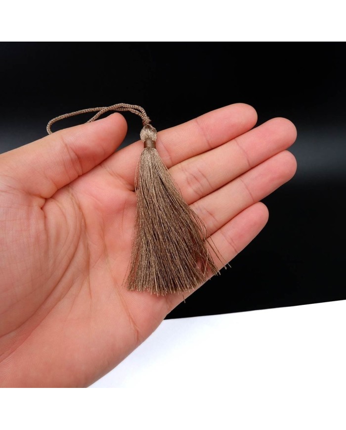 30 ADET - İPEK PÜSKÜL 7-8 CM - KOYU BEJ