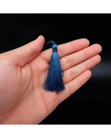 30 ADET - İPEK PÜSKÜL 7-8 CM - SAKS MAVİ