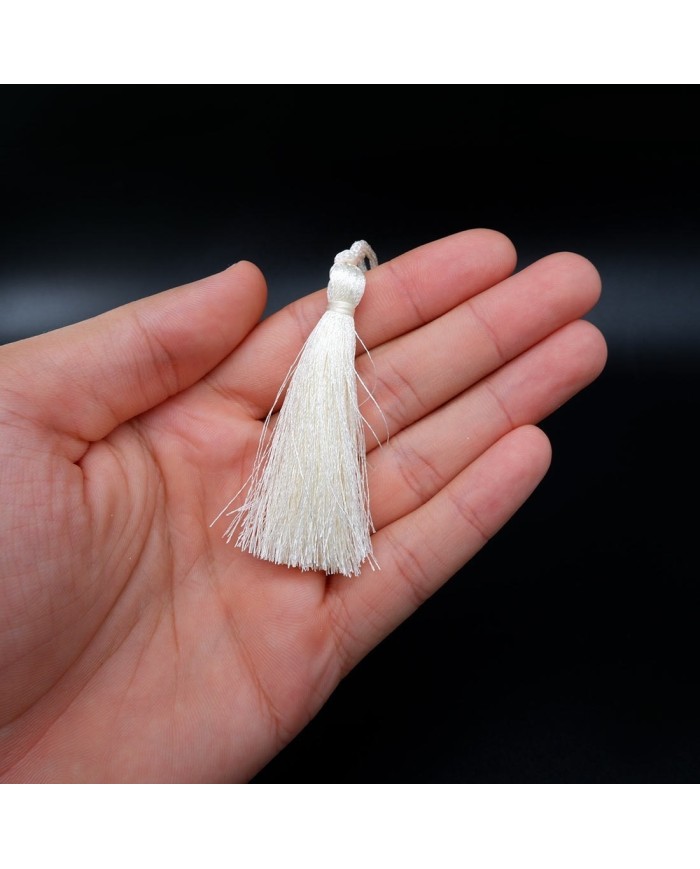 30 ADET - İPEK PÜSKÜL 7-8 CM - BEYAZ