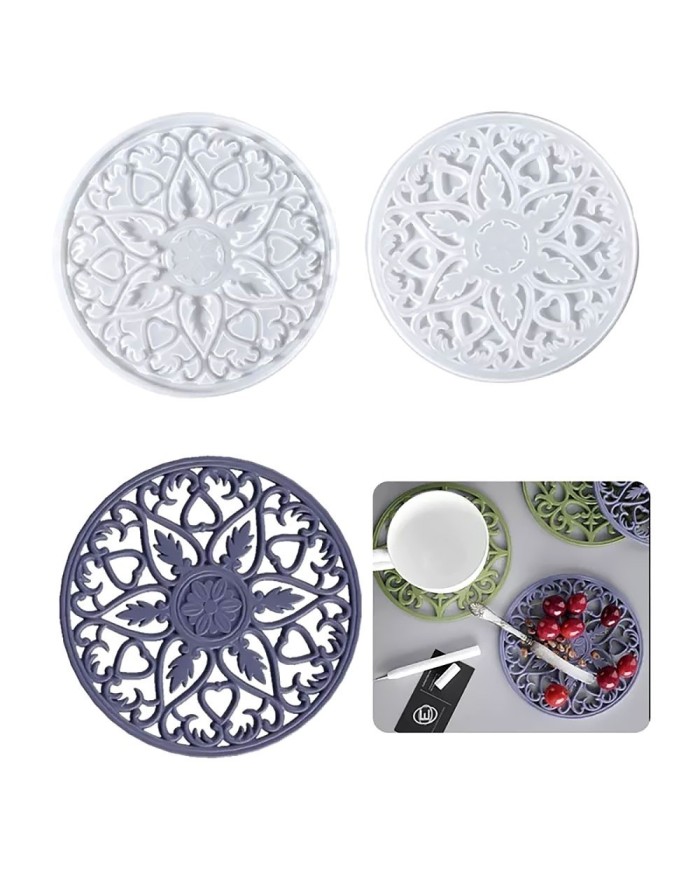 Bardak Altı Reçine Epoksi Kalıp - Nihale - Çiçek Motifli - 1005