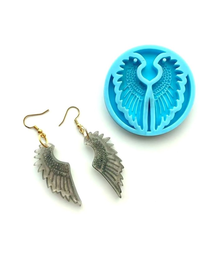 Reçine Epoksi Kalıp - İkili Kolye Küpe Ucu Kanat -Kod:996