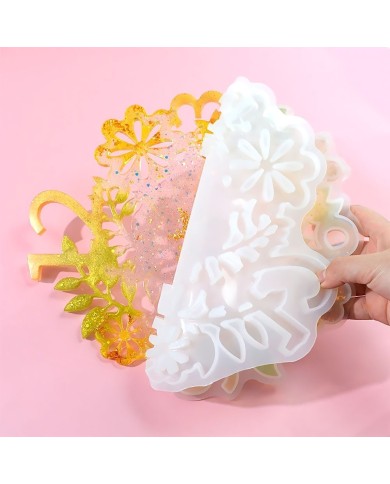 Reçine Epoksi Kalıp - Motifli Saat Kalıbı - 32x34 cm - 1003