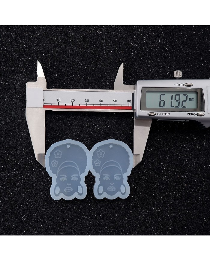 Reçine Epoksi Kalıp - İkili Kolye Küpe Ucu Kadın Motif - 989