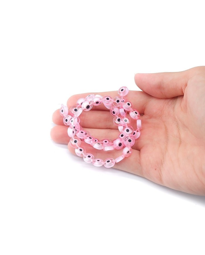 Cam Nazar Boncuk -pembe- 8x4mm