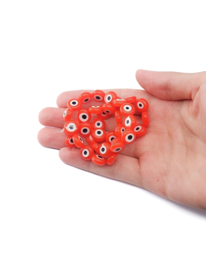 Cam Nazar Boncuk -Turuncu- 8x4mm