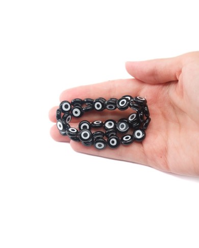 Cam Nazar Boncuk -siyah- 8x4mm