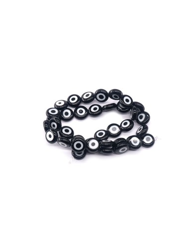 Cam Nazar Boncuk -siyah- 8x4mm